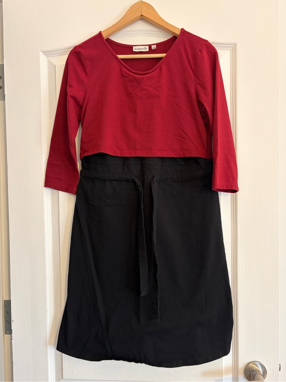 Red and Black Maternity Dress